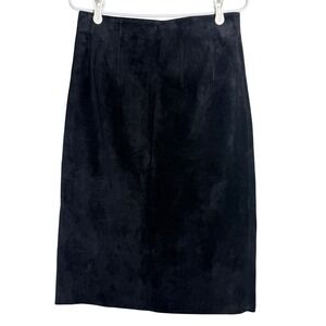 Santa Fe Re-Creations Womens Black Suede Leather‎ Pencil Skirt High Waist Size L